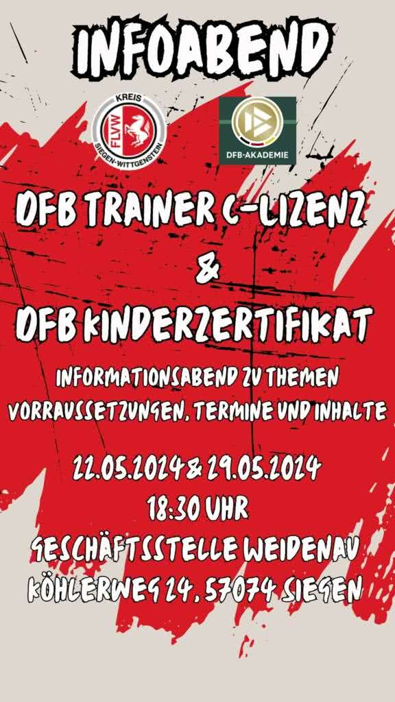 Infoabend DFB Trainer C-Lizenz & DFB Kinderzertifikat