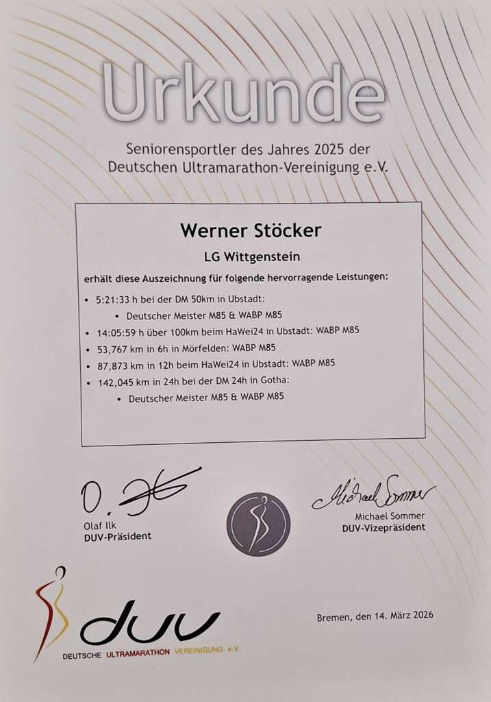 Ehrung Werner Stöcker 2026